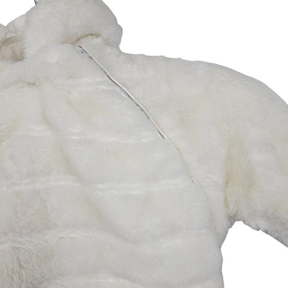 Vtg Baby Bunting Bag Sack Winter Fur Hooded Borg Orlon Pile Fabric One-Piece - Picture 4 of 14